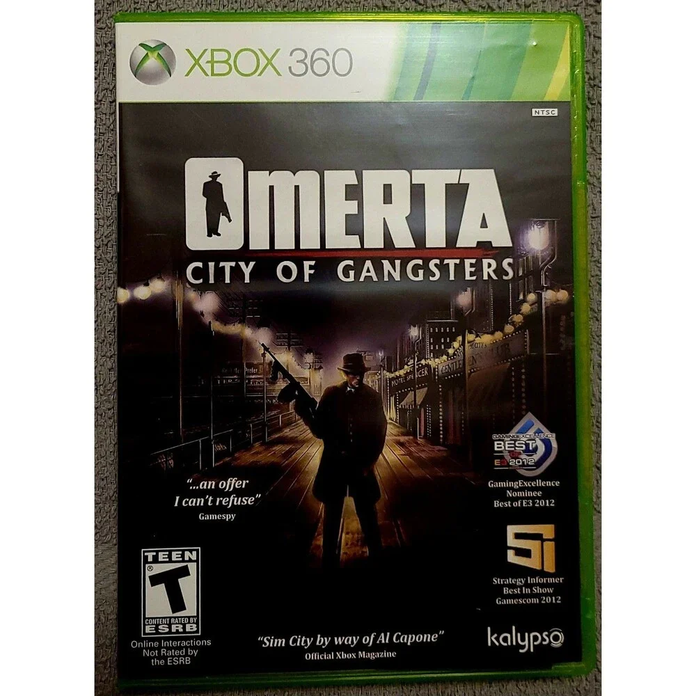 XBOX 360: Omerta City of Gangsters,CIB,MANUAL,TESTED,CLN DISC,VG COND, FAST SHIP